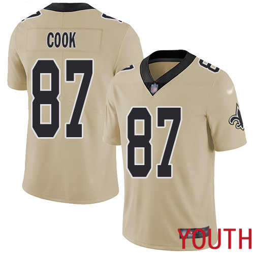 New Orleans Saints Limited Gold Youth Jared Cook Jersey NFL Football 87 Inverted Legend Jersey